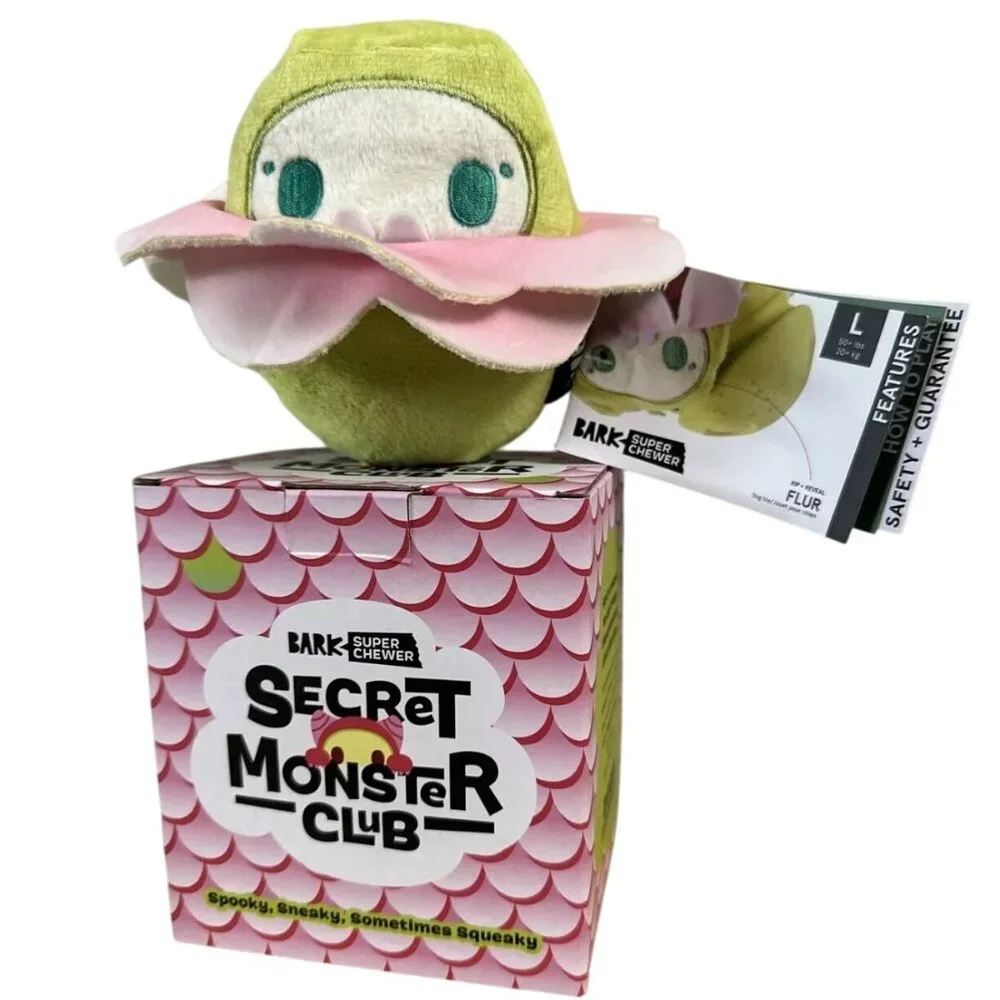 Bark Box Dog Super Chewer Toy Large Secret Monster Flur Fetch Squeak BarkBox